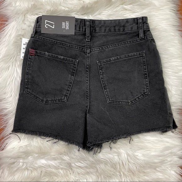 NWT BDG Surf Shorts High Rise Distressed Black Denim Jean Shorts Size 27 - Picture 6 of 6